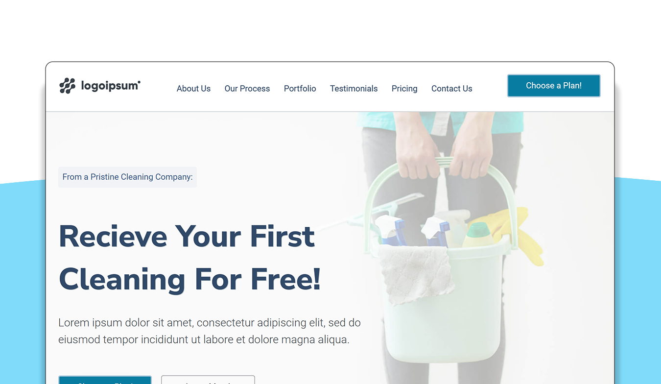 Cleaning Company template website preview