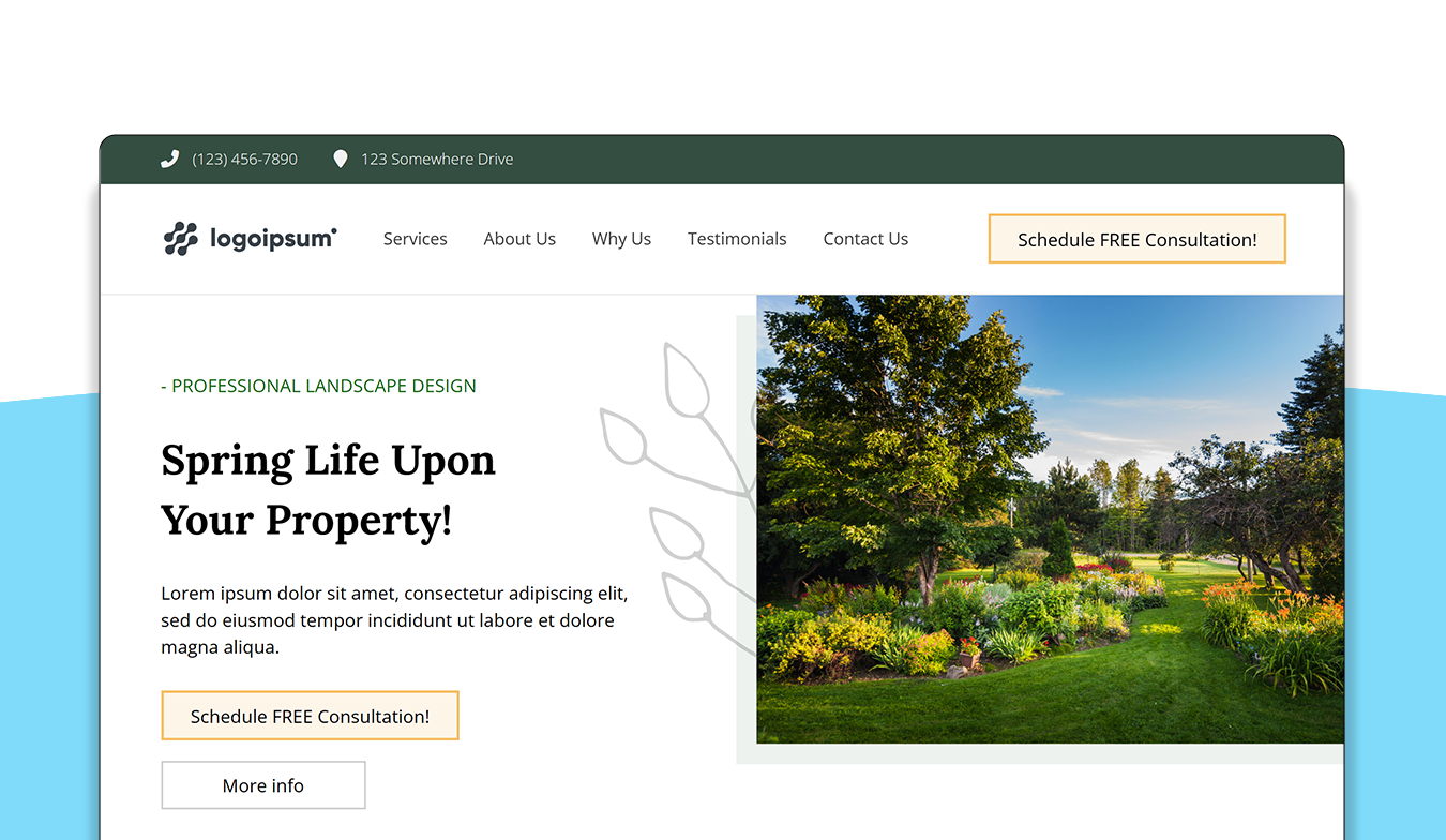 Landscaping Company template website preview