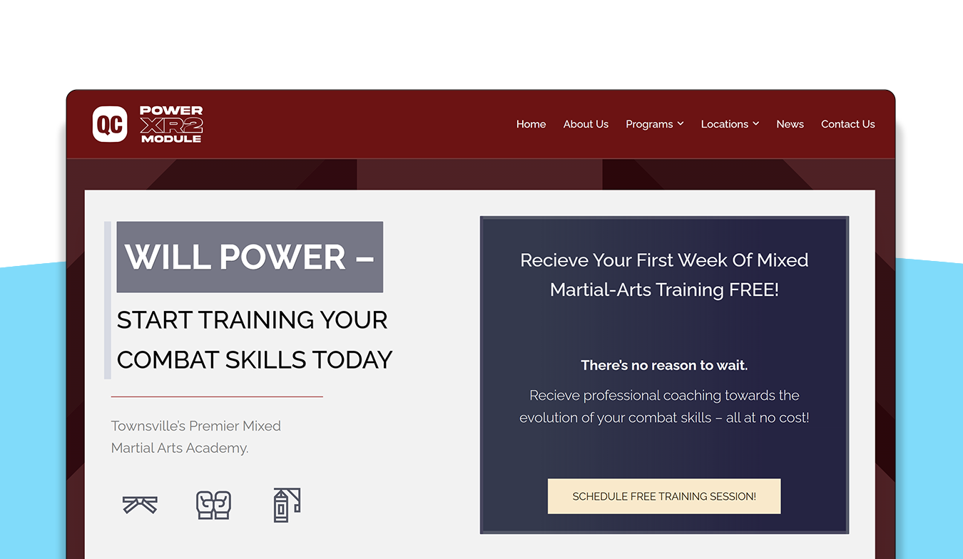 Martial Arts Gym template website preview